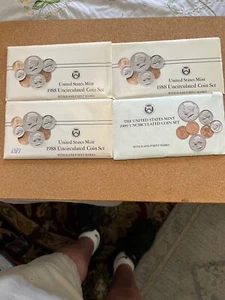 1988 (3) AND 1989 US MINT UNCIRCULATED COIN SETS - 4 COMPLETE SETS - P&D & COA'S - Picture 1 of 1