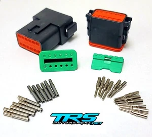 Deutscher Stecker 12 Pin SCHWARZ Stecker Stecker Kit 16-20 GA Vollkontakte - Bild 1 von 1
