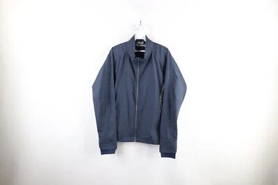 Athleta Womens XL Reflective Sparkler Stripe Full Zip Windbreaker Jacket Navy - Image 1 of 4