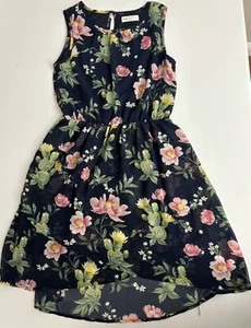 H&M Girls Casual Sleeveless Floral Print Dress Knee Length Size 10-11Y - Picture 1 of 3