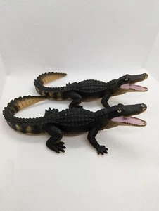 Rare Retired Pair Of Safari Ltd. American Alligator 1997 6” Wildlife Collection - Picture 1 of 5