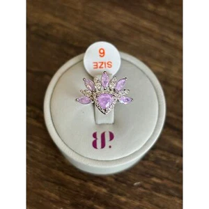 Bomb Party RBP6563 Now Lets Begin Lab Created Iris Ice Crystal Rhodium Size 6 - Bild 1 von 6