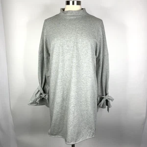 Lumiere Women's Gray Tie Bell Long Sleeve Tunic Top Shirt Size Medium M NEW - Picture 1 of 8