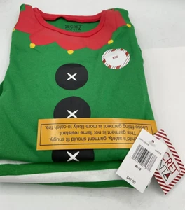 Secret Santa Elf Pajamas Size M-10 KIDS 2 Piece Set Green Red New with Tags - Picture 1 of 5