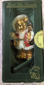KREBS GLAS LAUSCHA CHRISTBAUMSCHUCK DEM THURINGERWALD SANTA TEDDY BEAR - Picture 1 of 10