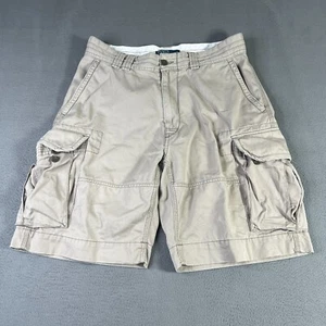 Polo Ralph Lauren Shorts Mens 32 Beige Khaki Cargo Baggy Beach Casual Y2K - Picture 1 of 12