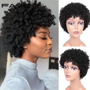 Short Afro Spiral Curl Human Hair Wigs Remy Brazilian Hair Human Wig 6.5 Inches