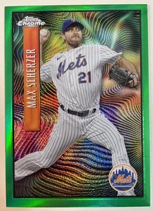 2022 Topps Chrome Sonic Expose Max Scherzer Green Foil Refractor /99 Mets - Picture 1 of 2