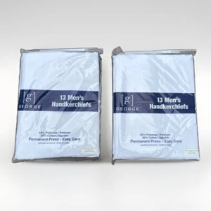 New George 100% Cotton White Handkerchiefs 2 Sets Of 13, 26 Total Sealed Package - Picture 1 of 8