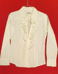 Uli Knecht Bluse Langarm Rüschen Weiß Gr. 38 NEU - Bild 1 von 4