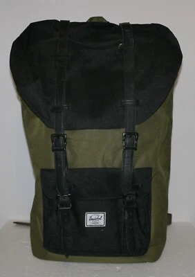 HERSCHEL SUPPLY LITTLE AMERICA 23.5L (GREEN/BLACK) CANVAS BACKPACK NEW w/TAG!! - Image 1 of 2