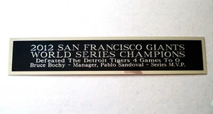 San Francisco Giants 2012 World Series Baseball Bat Case Nameplate 1.5" X 8" - Picture 1 of 11