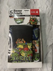 TMNT Teenage Mutant Ninja Turtles Boys Boxer Briefs 5 Pack, Size 4, New - Picture 1 of 2