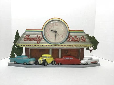 Vintage Coca Cola Family Drive In Diner Clock 80s By Burwood AS IS NOT WORKING - Image 1 of 4