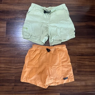 Two Pairs Vintage Columbia Women’s Quick Dry Shorts Size Medium, Lime & Orange! - Image 1 of 4