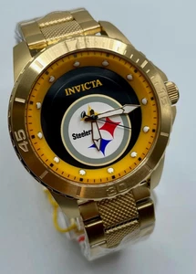 Invicta NFL Pittsburgh Steelers 48092 Mens 48mm Quartz Stainless Steel Watch - Picture 1 of 11
