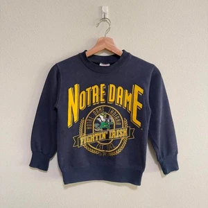 Vintage University Of Notre Dame Fighting Irish Nutmeg Pullover Crewneck Youth S - Picture 1 of 8
