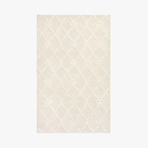 Love Shack Fancy Bow Trellis Rug Hand-Tufted Area Rug 4x6 5x8 6x9 8x10 9x12 Rugs - Picture 1 of 7
