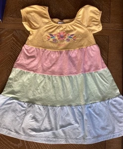 Girls Size 4 Multi-Color Tiered Embroidered Summer Dress Cozumel - Picture 1 of 4