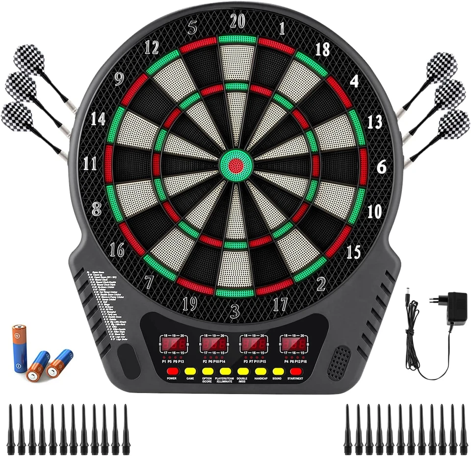 FB-32 - Bersaglio Elettronico Professionale per Freccette Con 4 Display LCD E 6  - Immagine 1 di 4