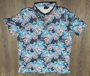 Sunday Swagger Tropical Floreale Polo Performance Elasticizzata Golf Shirt Taglia L - Foto 1 di 7