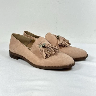 Franco Sarto Mocasines Mujer 8M Rosa Rubor Borlas Gamuza Zapatos Sin Cordones ¡LEER! Foto 1 de 4