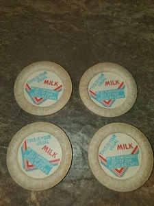 Vintage Milk Bottle Cap - Set (4) Replacement Cap Toppers - NOS - Picture 1 of 3