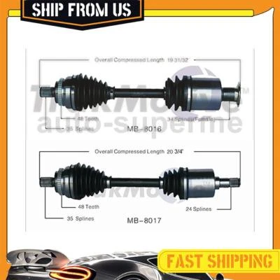 For 2000 2001 2002 Mercedes-Benz E430 4.3L TrakMotive 2x Front CV Axle Shaft - Imagem 1 de 4