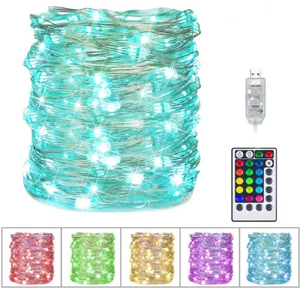 16 color 10M Copper Wire LED String Fairy Light Strip Waterproof W/ Remote timer - Picture 1 of 14