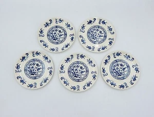Blue Onion Pattern Bread & Butter Plates 6 Inch Unmarked Scio Pottery Lot of 5 - Picture 1 of 9