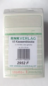  Kassenblock RNK 2952F 2-farbig oben geheftet VE 10 Stück Menge wählbar - Bild 1 von 10
