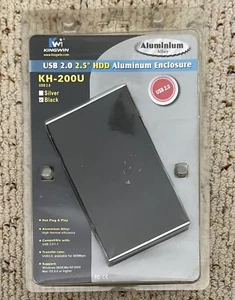 Kingwin KH-200U USB 2.0 Aluminum External Enclosure for 2.5 Inch HDD Black - Picture 1 of 7