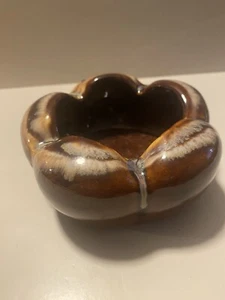 Vintage Brown Drip Glazed Bowl Ashtray - Picture 1 of 5