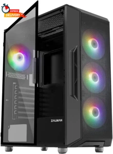 Zalman I3 NEO ATX Mid Tower Gaming PC Case - 4 X 120Mm Fixed RGB Fans Preinstall - Picture 1 of 9