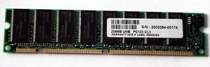 256 MB SD-RAM 168-pin PC-133U CL3 non-ECC 16-Chip double-sided - Bild 1 von 2