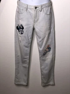 GAP Kids Disney Minnie Mouse Girlfriend Light Wash Jeans Size 10 Adj Waist - Picture 1 of 3