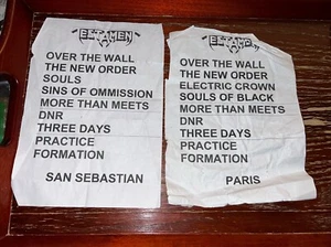 Testament -Set Of 2 Concert Used Live Setlist For Paris & San Sebastian 2009 - Picture 1 of 6