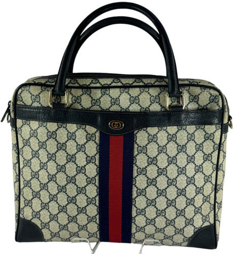 Borsa a tracolla GUCCI blu navy GG tela pelle linea sherry collezione accessori