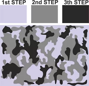 #M CAMOUFLAGE Camo Pattern Airbrush Stencil Vehicle Bike Army Tank Arm Arming - Picture 1 of 2