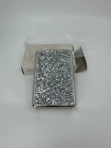 New Metal Silver Glitter Sparkle Easy Open Cigarette Case ID Wallet Money - Picture 1 of 6