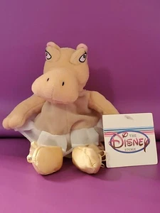 NEW HIPPO WITH TUTU FROM FANTASIA 2000 MINI BEAN BAG THE DISNEY STORE NWT 7" - Picture 1 of 3