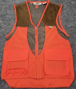 Boyt Harness Company MENS SIZE Medium Mesh Back Leather Shoulders Orange Vest M - Picture 1 of 11