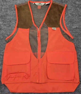 Boyt Harness Company MENS SIZE Medium Mesh Back Leather Shoulders Orange Vest M - Image 1 of 4