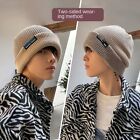 Woll garn Fleece-Strick mütze Kontrast farbe Häkel hüte Pullover Hut  Paare