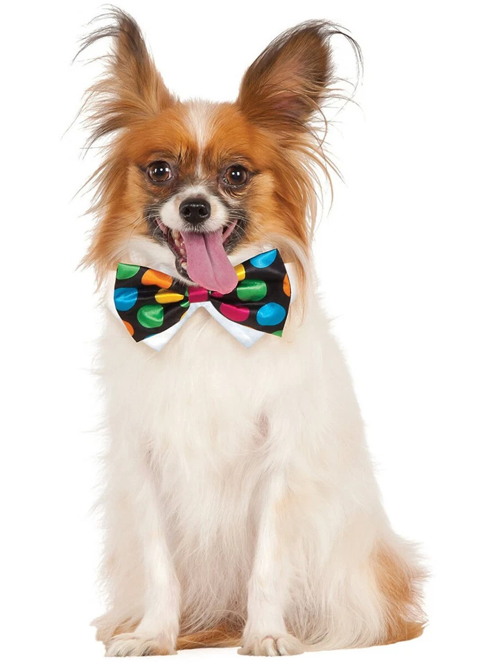 Palhaço de circo formal bolinhas gravata borboleta coleira animal de estimação acessório fantasia de cachorro pequeno-médio - Imagem 1 de 1