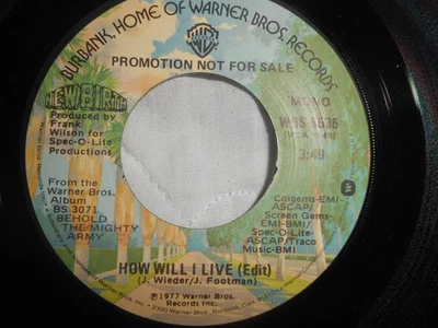 NEW BIRTH~"HOW WILL I LIVE"~Orig. 1977~FUNK~SOUL~7'' 45rpm~WB~PROMO~M- Foto 1 de 2