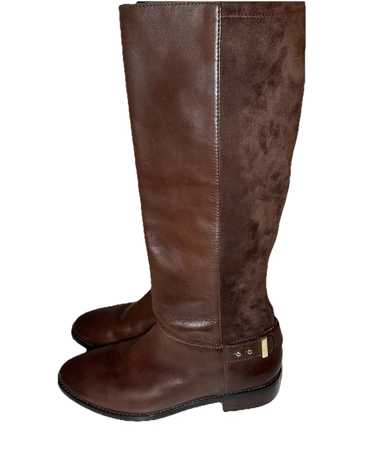 Botas de montar Cole Haan para mujer de cuero marrón chocolate gamuza elásticas 8 Foto 1 de 4