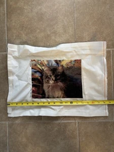 Fertige Kreuzstich Handarbeit Katze ungerahmte Kunst aus echtem Katzenfoto - Bild 1 von 2