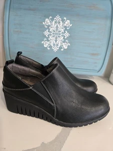 Zapatos de cuña Sofft para mujer 10 W AMPLIOS Janel NEGROS botín sin cordones - Imagen 1 de 7
