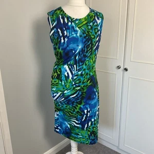 Joseph Ribkoff Fitted Dress UK 16 Cobalt Blue Floral Bodycon Lined Event Ruched - Bild 1 von 8